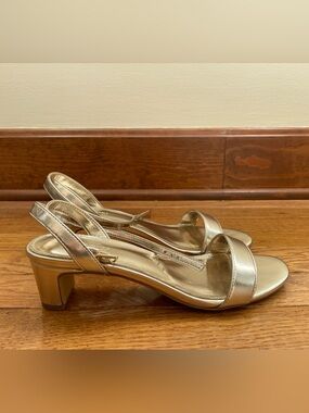 J.Crew Gold Low Heel Sandals